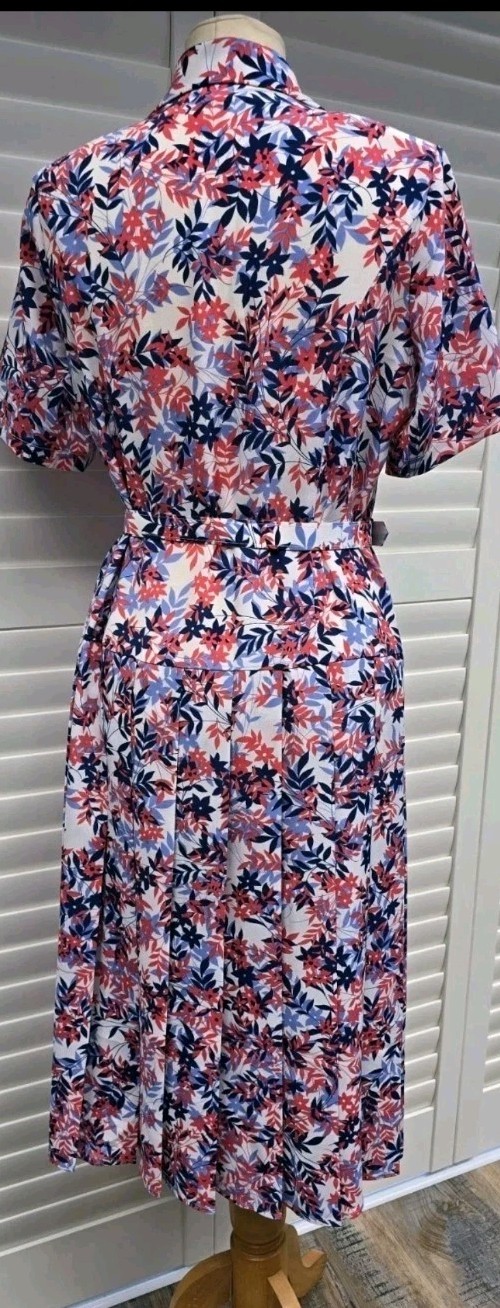 Vintage 1940s 1950s Style Red White Blue Home Front Tea Dress Size 10 12 Eastex