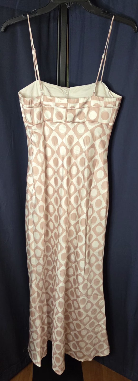 SELFIE LESLIE Lane Cove Cami Strap Sz S Maxi Dress Print Mocha NWT