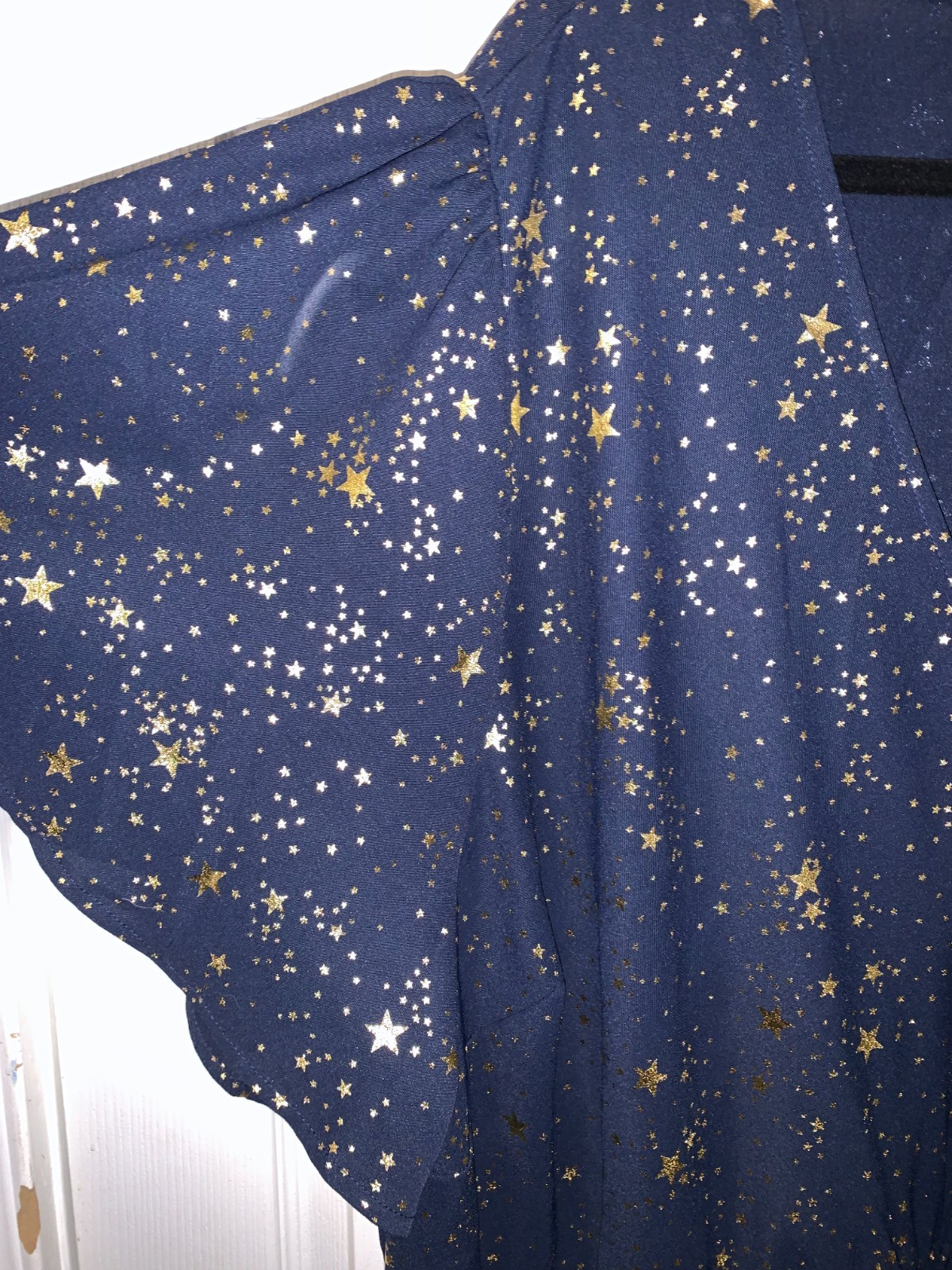 Bloomchic Womens Whimsigoth Celestial Gold Stars Maxi Dress Plus Size 28 Navy