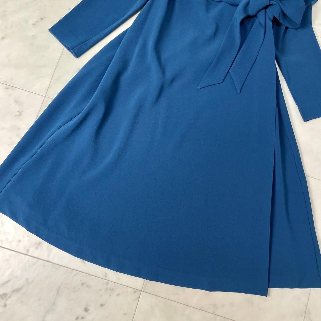 Diane von Furstenberg DVF Blue Collared Wrap Dress Size 2 Made in Japan