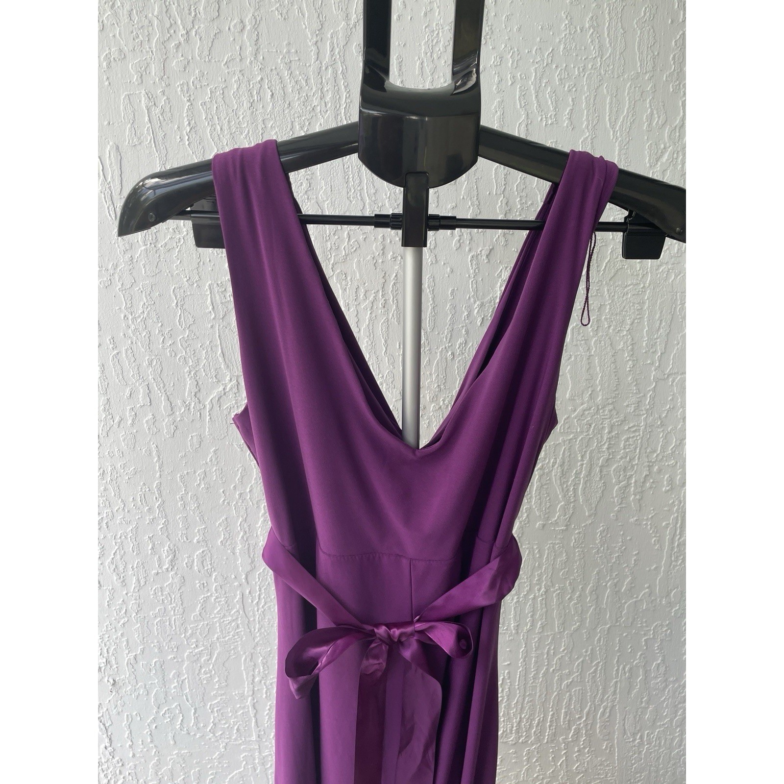 Scarlett Night Purple V-Neck Cocktail Dress Rhinestone Buckle Knee Length 12
