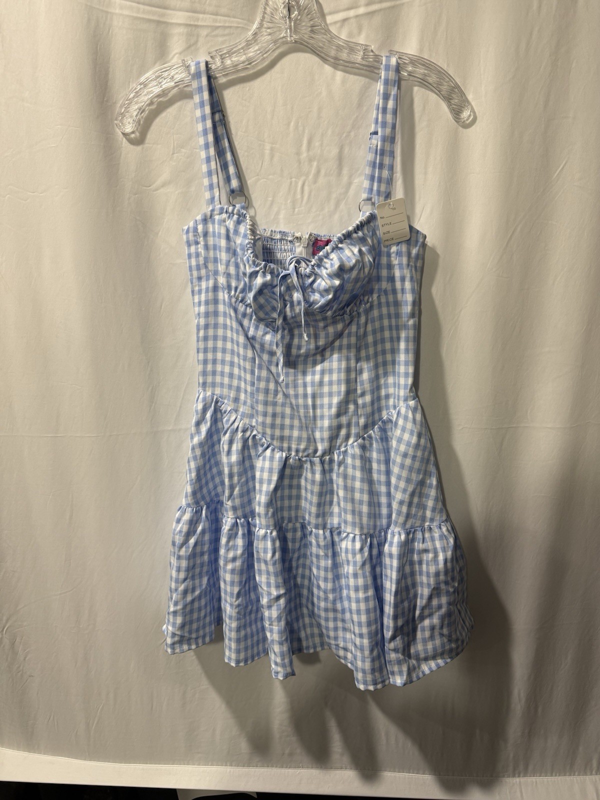 Edikted Blue And White Checkered Dress Size S