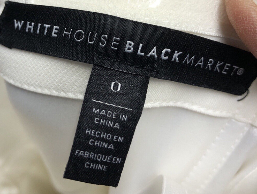 White House Black Market Strapless Jumper Size 0 Off White Split Layered Front