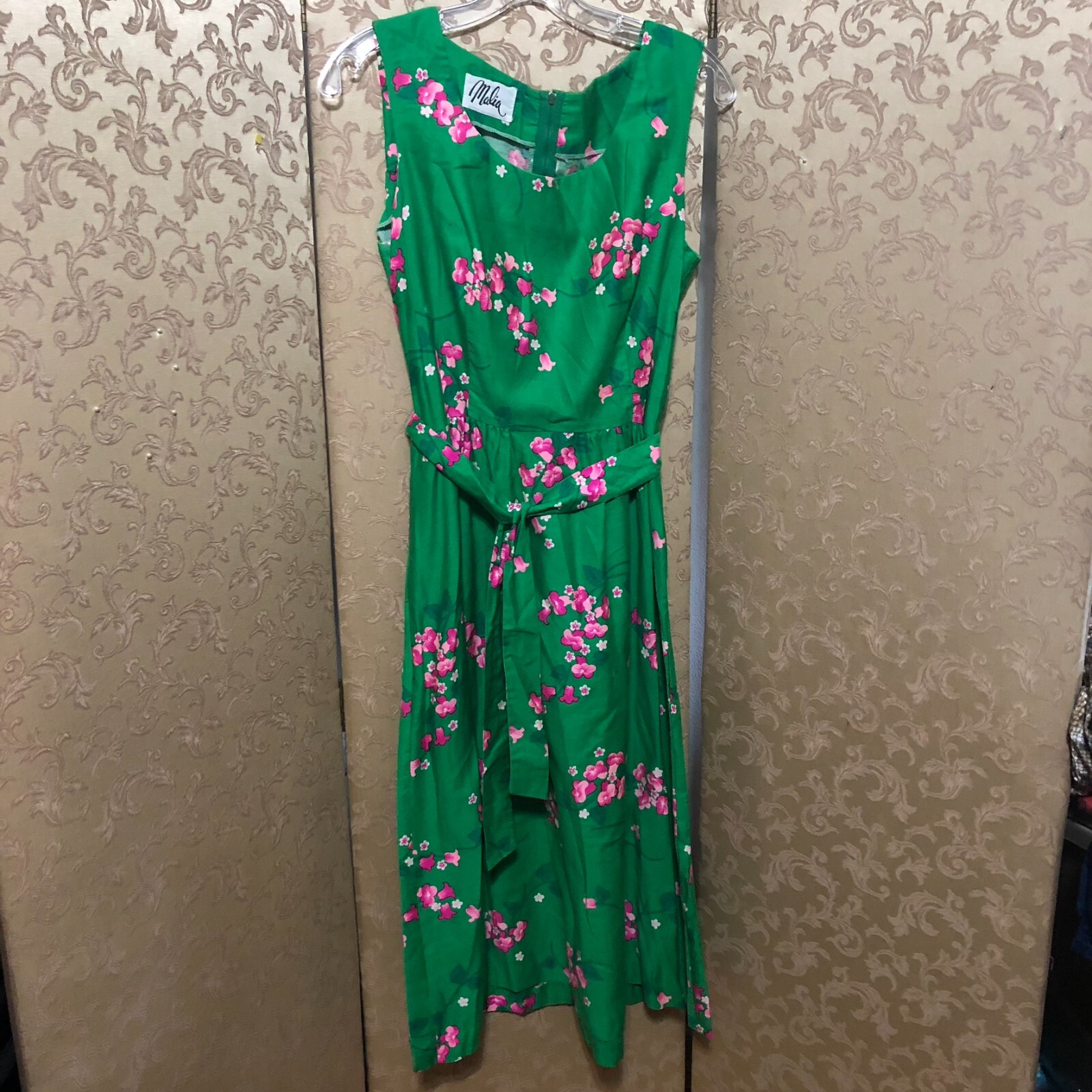 Malia Green Pink Multi-Color Floral Dress Size 6 8