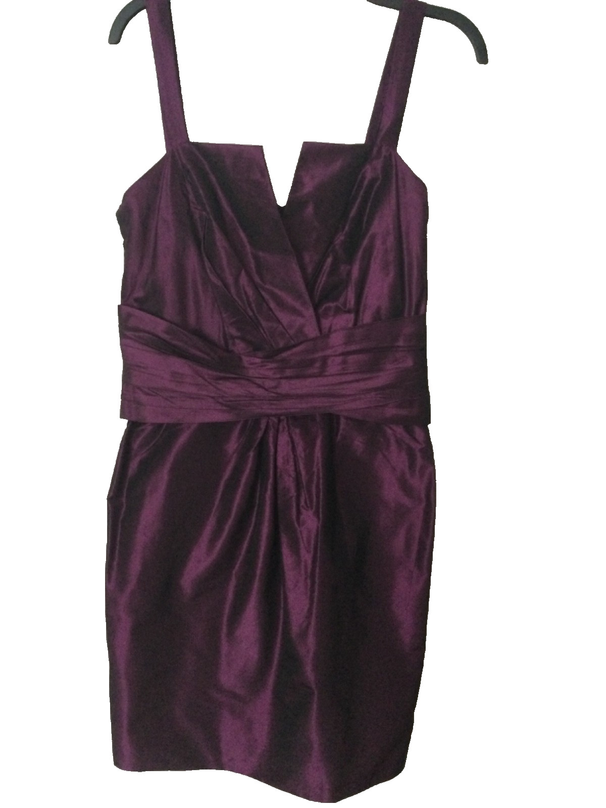 VERA WANG Lavender Label Purple Silk Cocktail Mini Dress 8 Straps Lined Zip