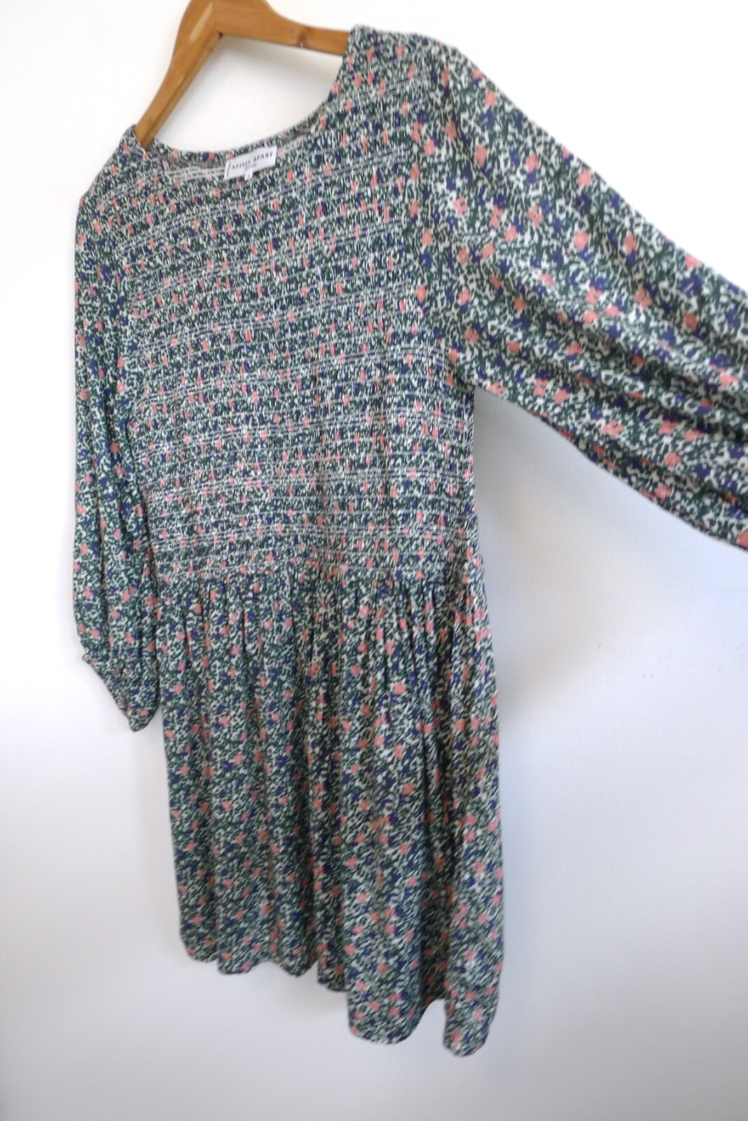 APIECE APART Olivia Floral Smocked Floral Babydoll Mini Dress Shopbop 12 XL $325