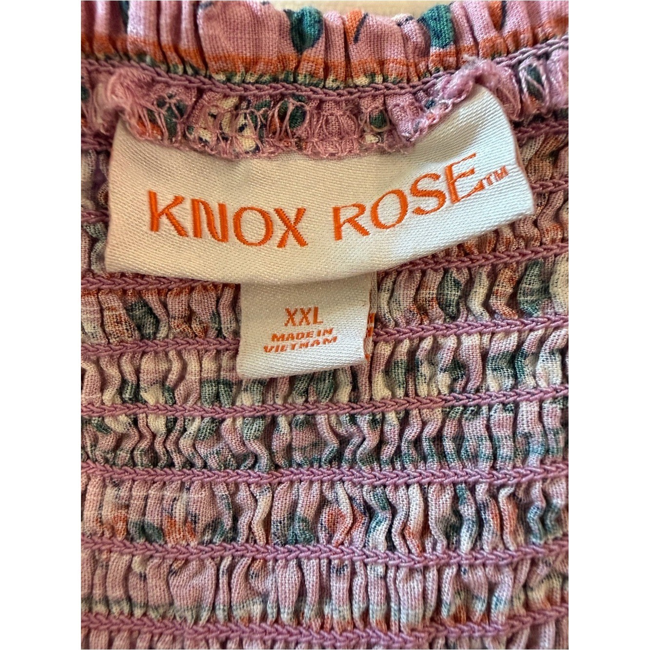 Knox Rose XXL Pink Boho Tiered Midi Dress Cotton Blend Sleeveless Smocked Back