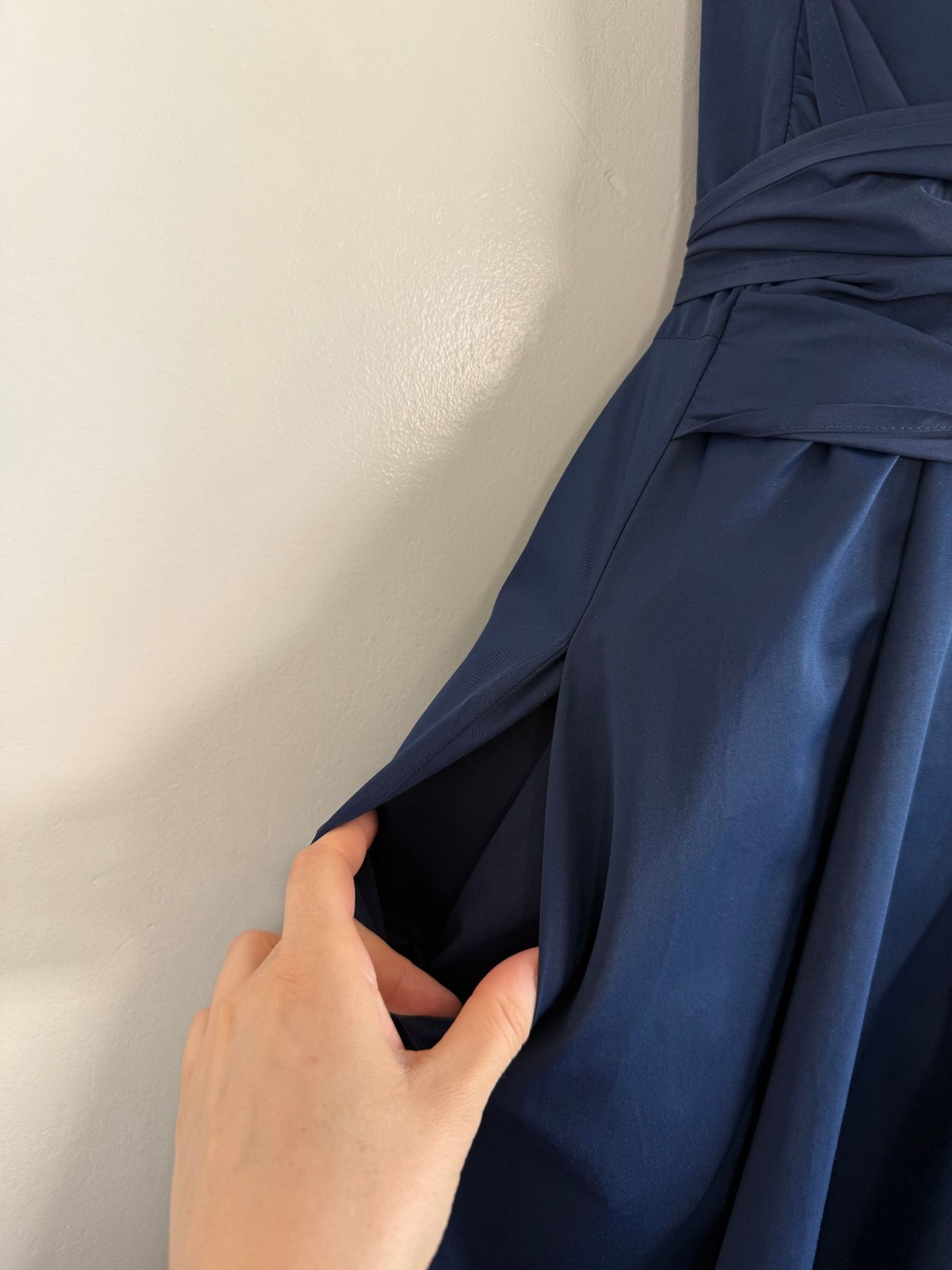 Hobbs Twitchill Dress Size UK 8 Navy Wrap Waist Belted Party Occasion Summer