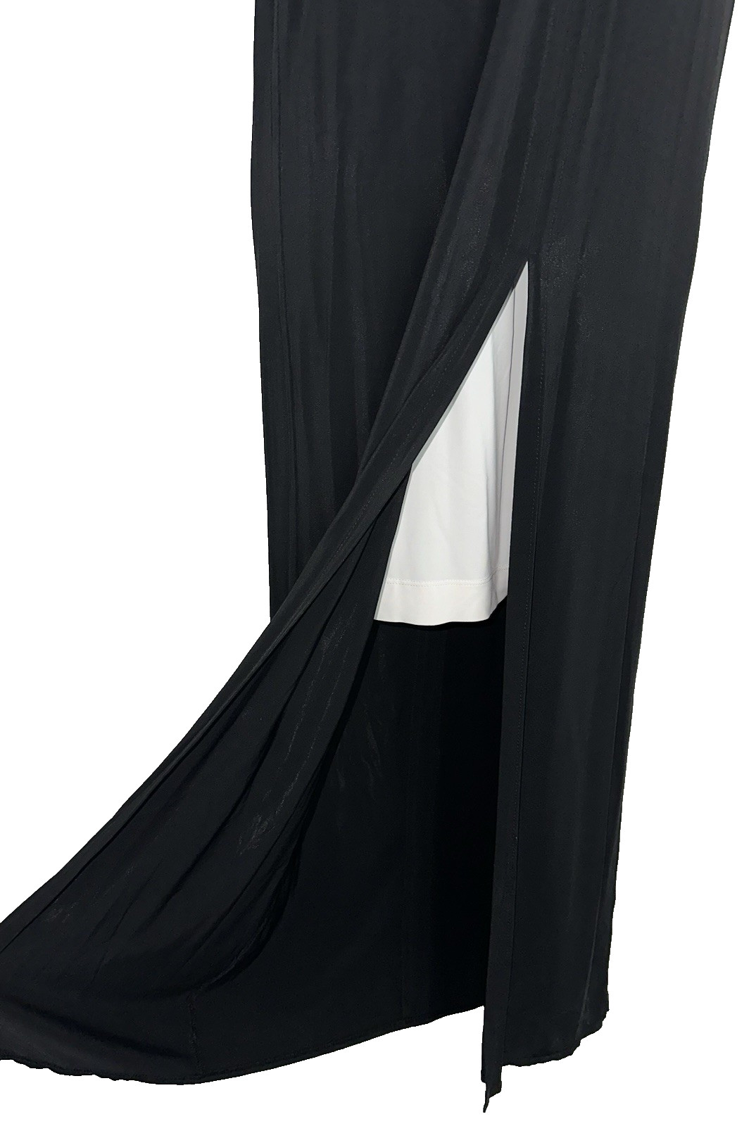 HELMUT LANG Size XS Sleeveless Maxi Dress Black w/ White Underlayer Made in USA