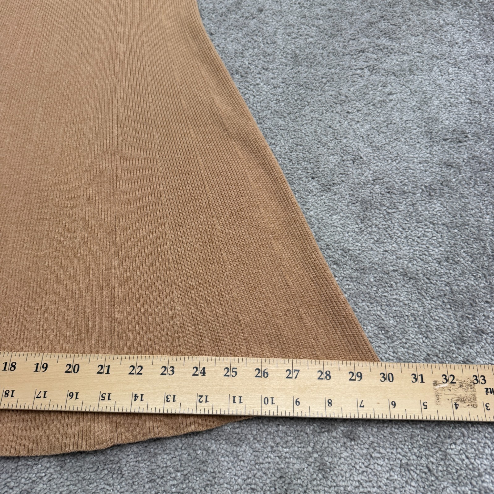 Saks Fifth Avenue Turtleneck A-Line Midi Sweater Dress Womens Small Camel Brown
