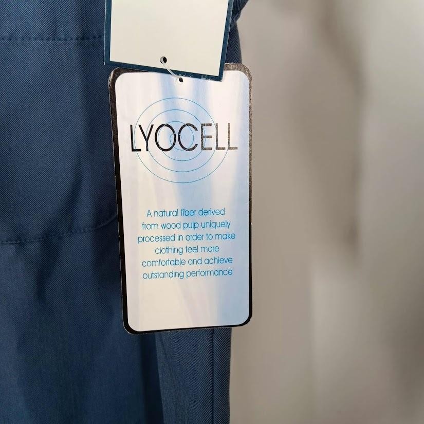 HSZ Studio Dress Womens Large Blue Sleeveless Collared Shirt Maxi Lyocell Blend