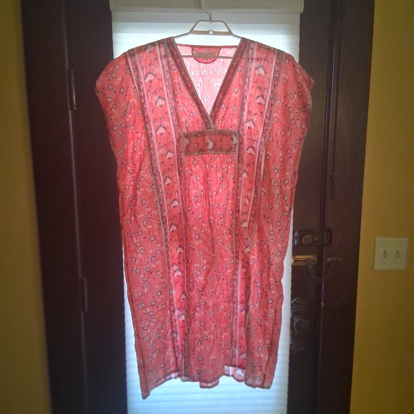 Emerson Fry India Collection Caftan dress womens one size Francina Rose pink