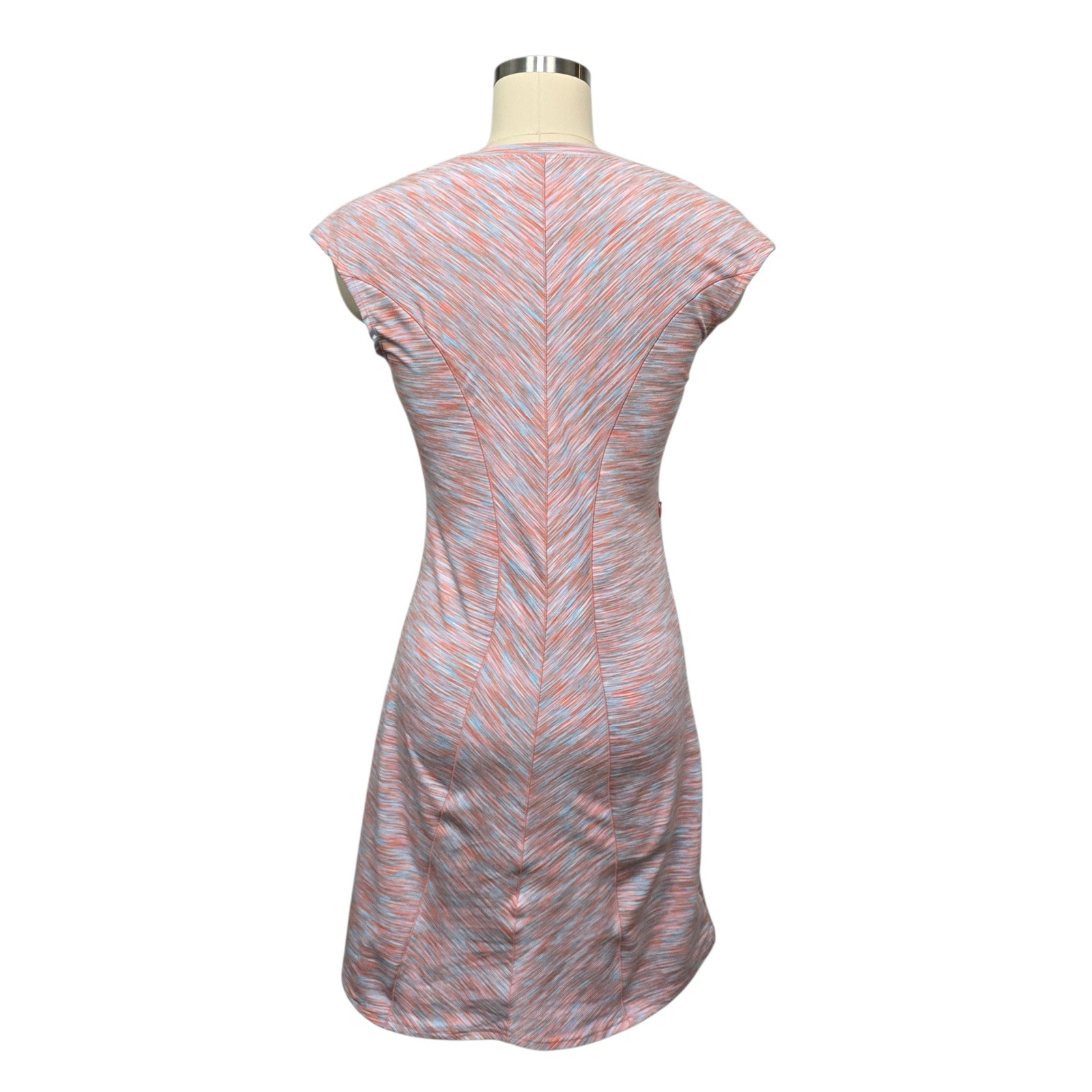 Title Nine Marled Orange Blue Cap Sleeve Fit Flare Dress Womens Size XS