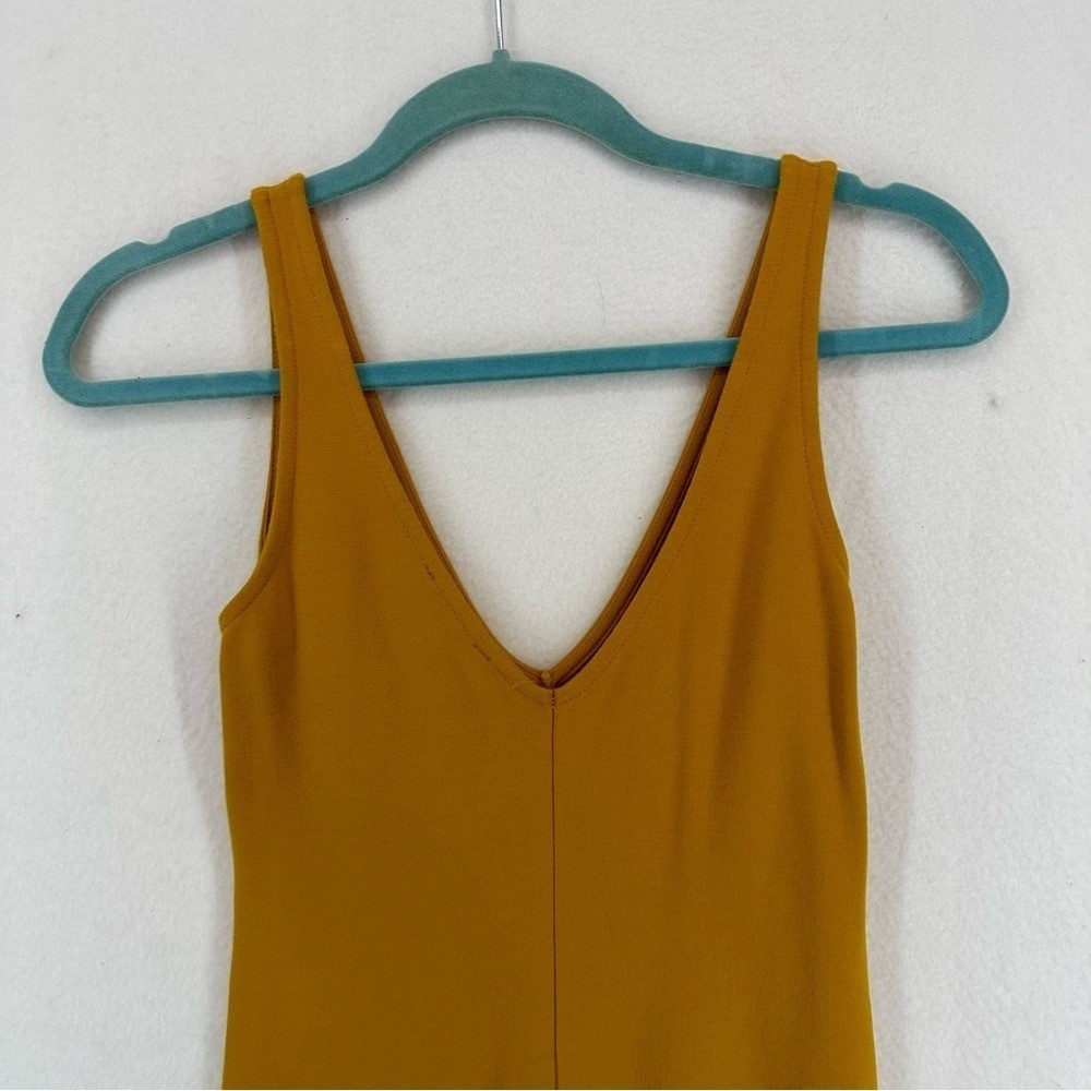 Forever 21 BodyCon Sleeveless N Veck Midi Dress Small Yellow