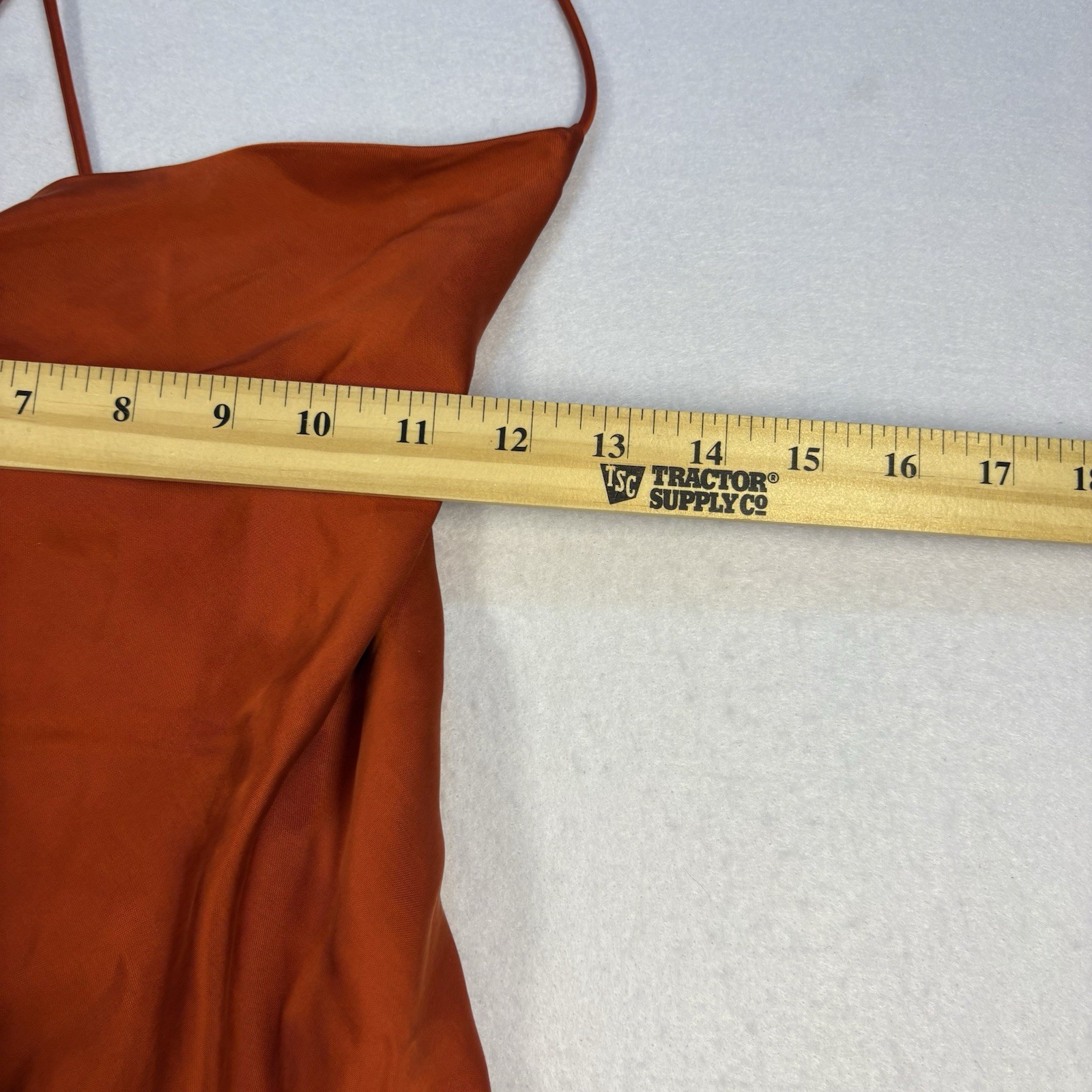 BACKSTAGE Australian Silk & Cupro Cowl Back Slip Dress – Rust Copper – Size S
