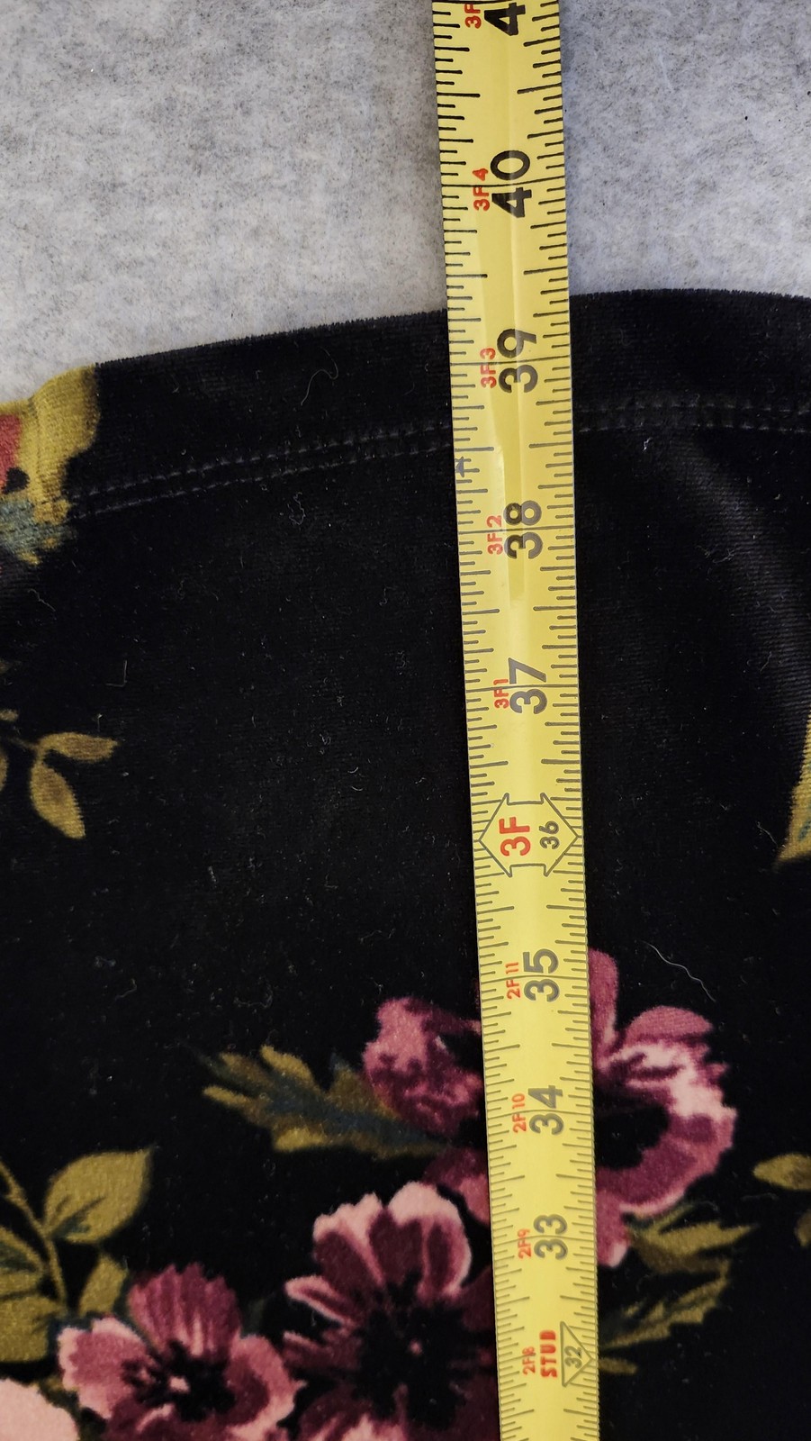 Olivia Matthews Dress Womens 2X Black Floral Velvet Half Sleeve Back Zip Shift