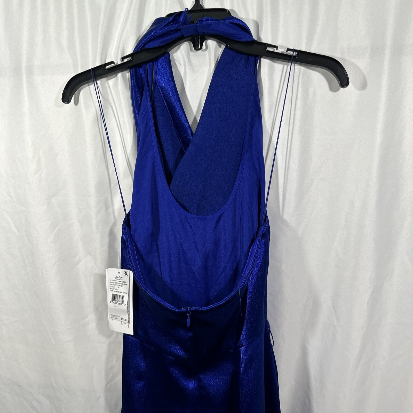 NWD Aidan by Aidan Mattox [ 6 ] Satin Cowl Neck Gown in Royal Sapphire #G1212