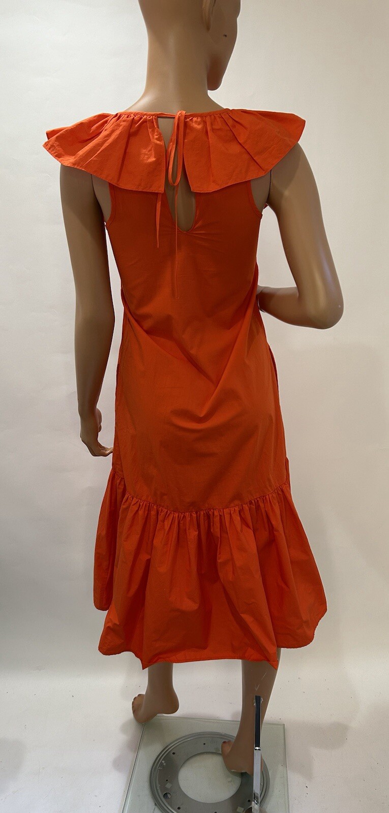 WHIT TWO Flouncy Ruffled Madi Dress size Medium Anthropologie Rich Orange