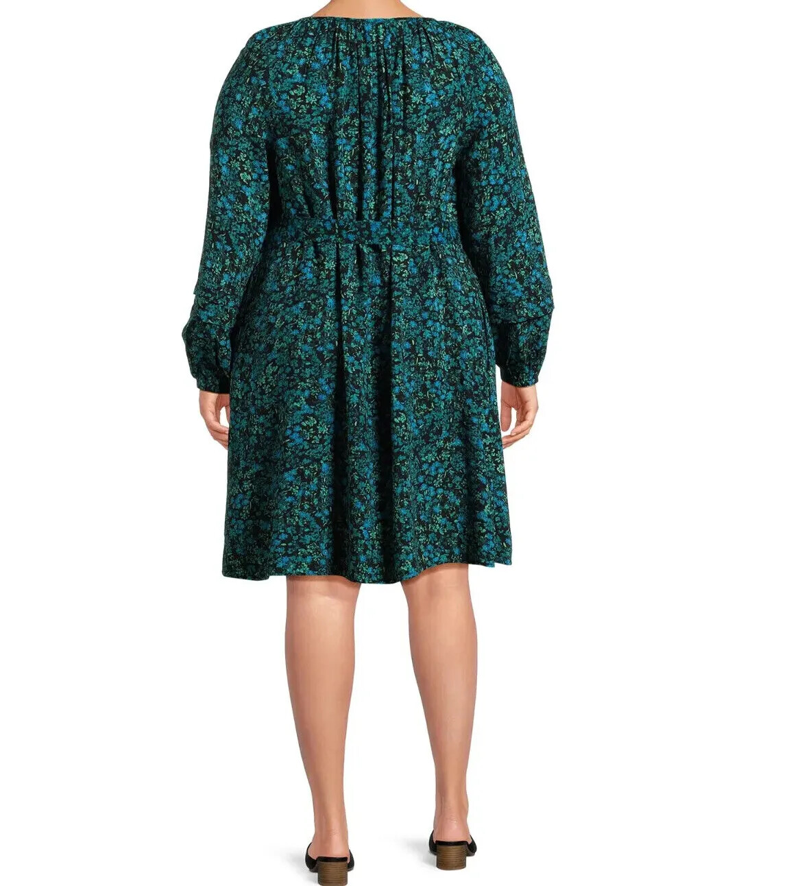 Terra & Sky Shirred Mini Dress Boho Paisley/Blue Comet etc. Sizes 0X, 2X,3X & 4X