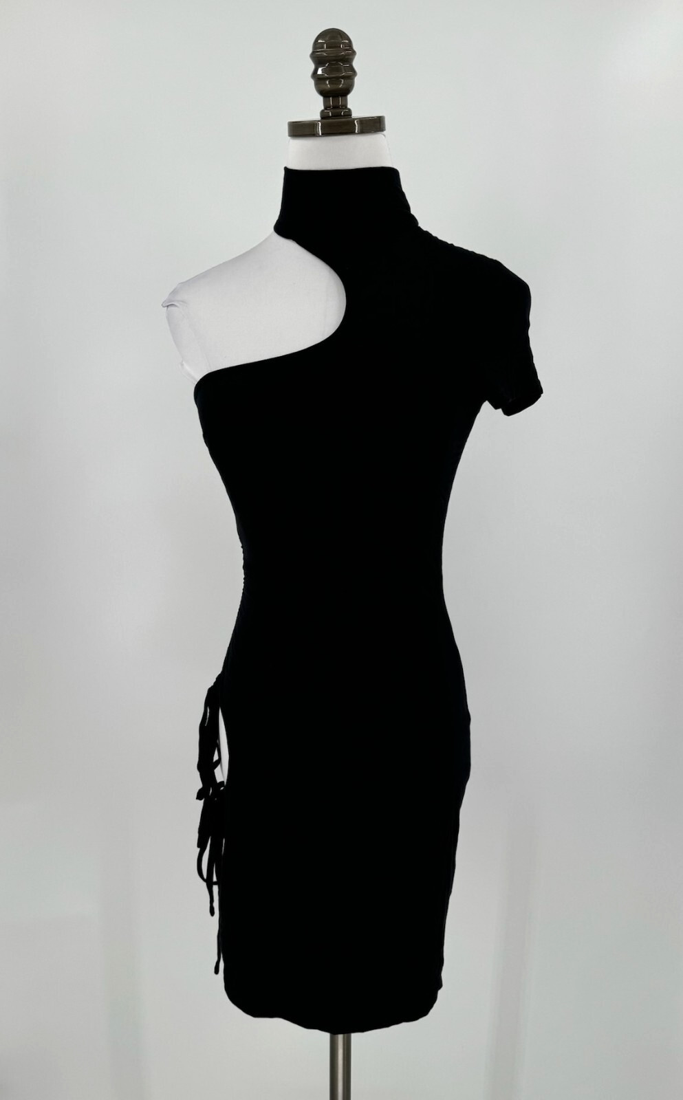 I AM GIA Black Single Shoulder Cut Out Mini Lara Dress Sz M NWT