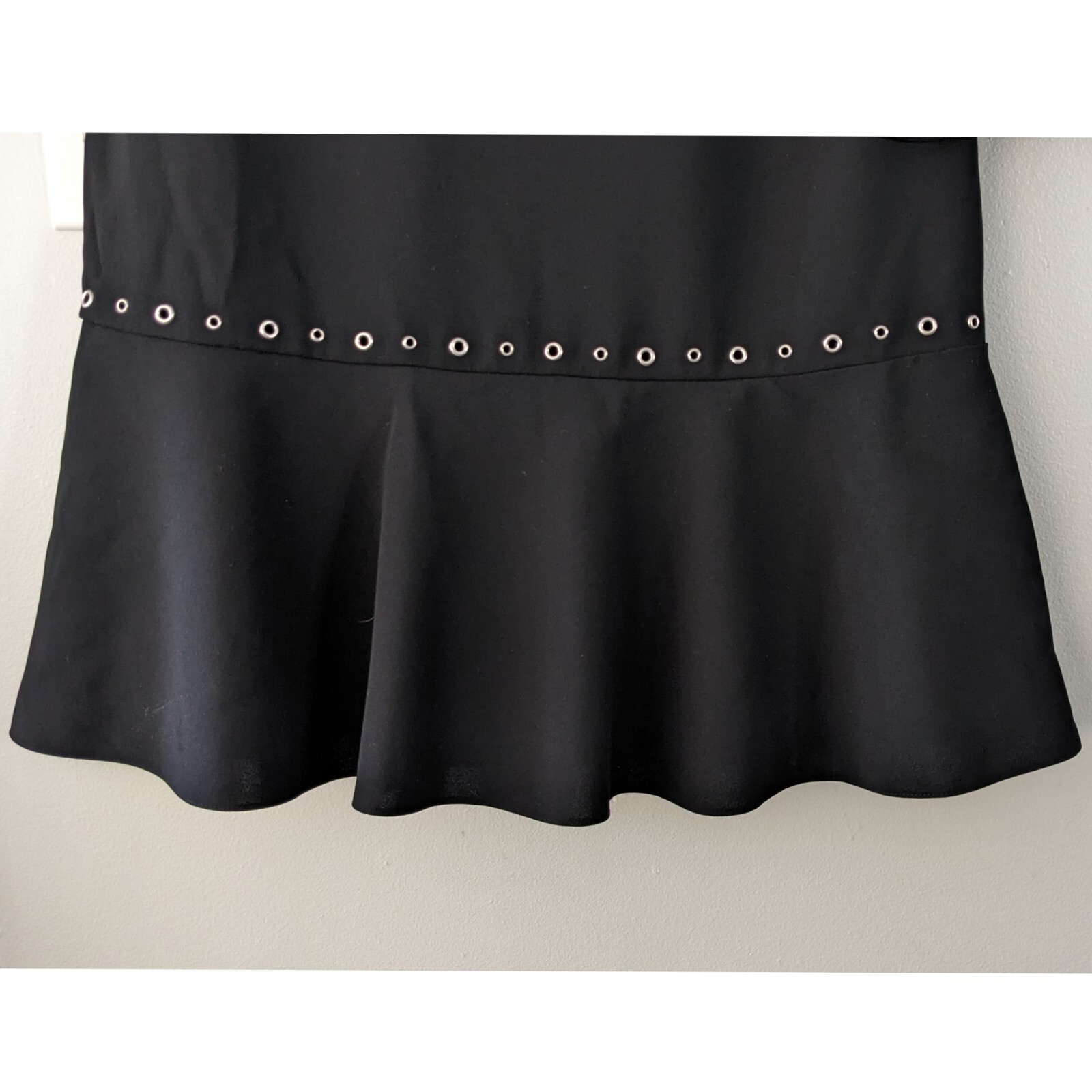 Hugo Boss Henryke Grommet Shift Dress Black 100% Polyester US 6