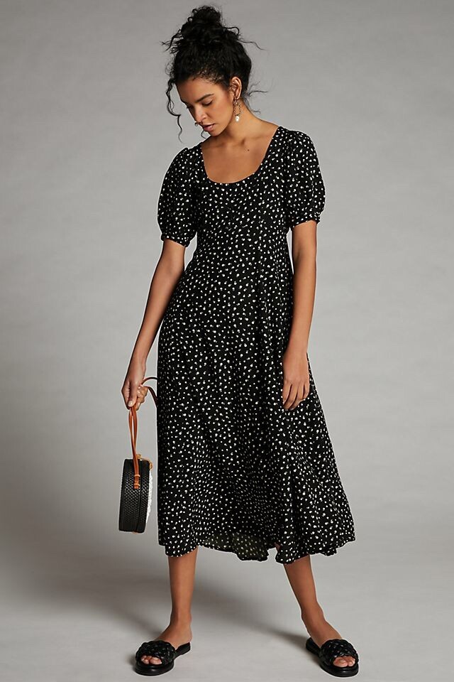NWT FAITHFULL THE BRAND Sz M US 6 MORGANA MIDI DRESS IN EVELINE FLORAL PRINT