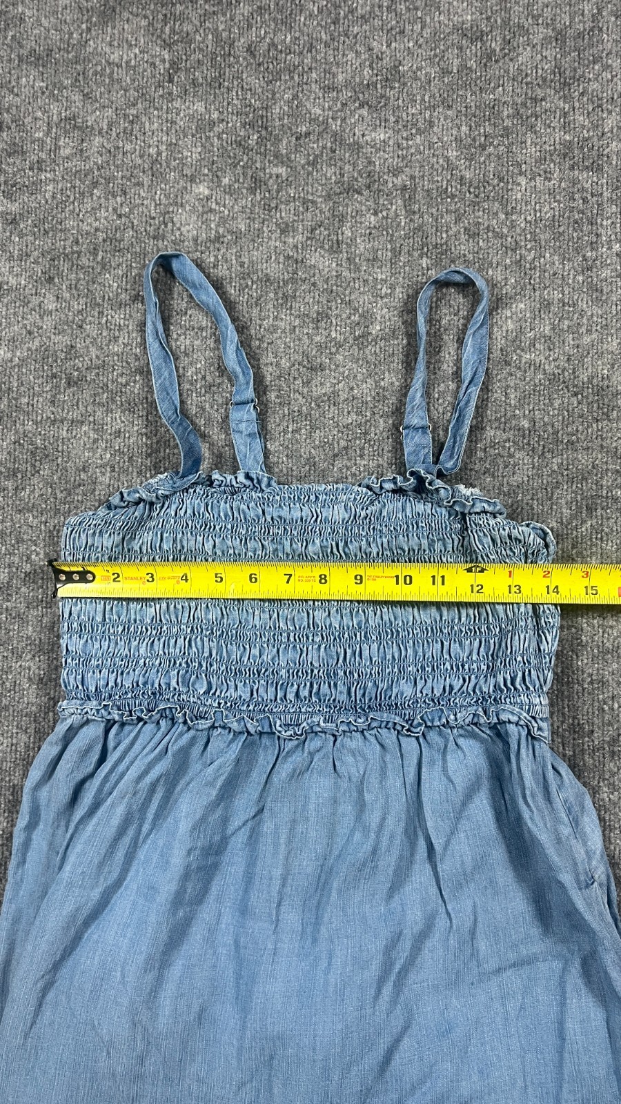 Isabel Maternity By Ingrid & Isabel Maxi Dress Womens M Blue Chambray Smocked