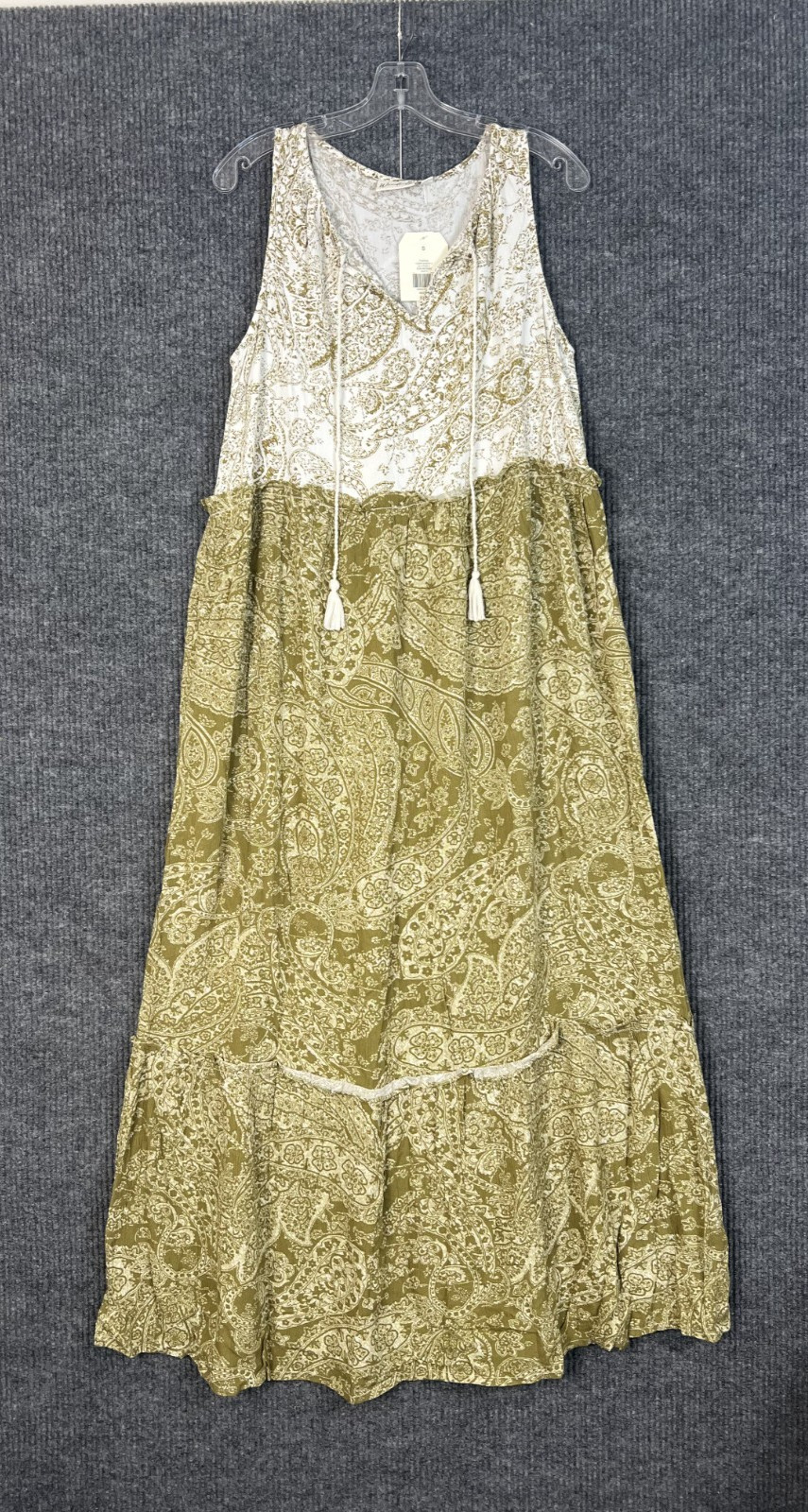 Wonderly Maxi Dress Womens Small Bohemian Tassels Sleeveless Cottage Romantic