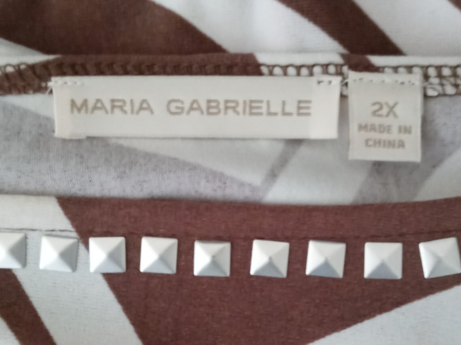 Maria Gabrielle Classic A Line Dress Taupe And White 2XL