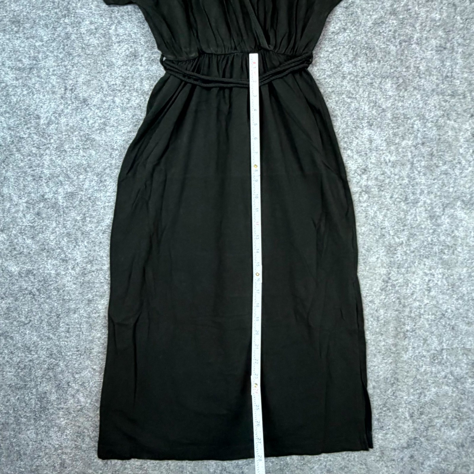 Revolve Z Supply Maryn Wrap Midi Dress Womens XS Black Rope Belt Neutral LBD