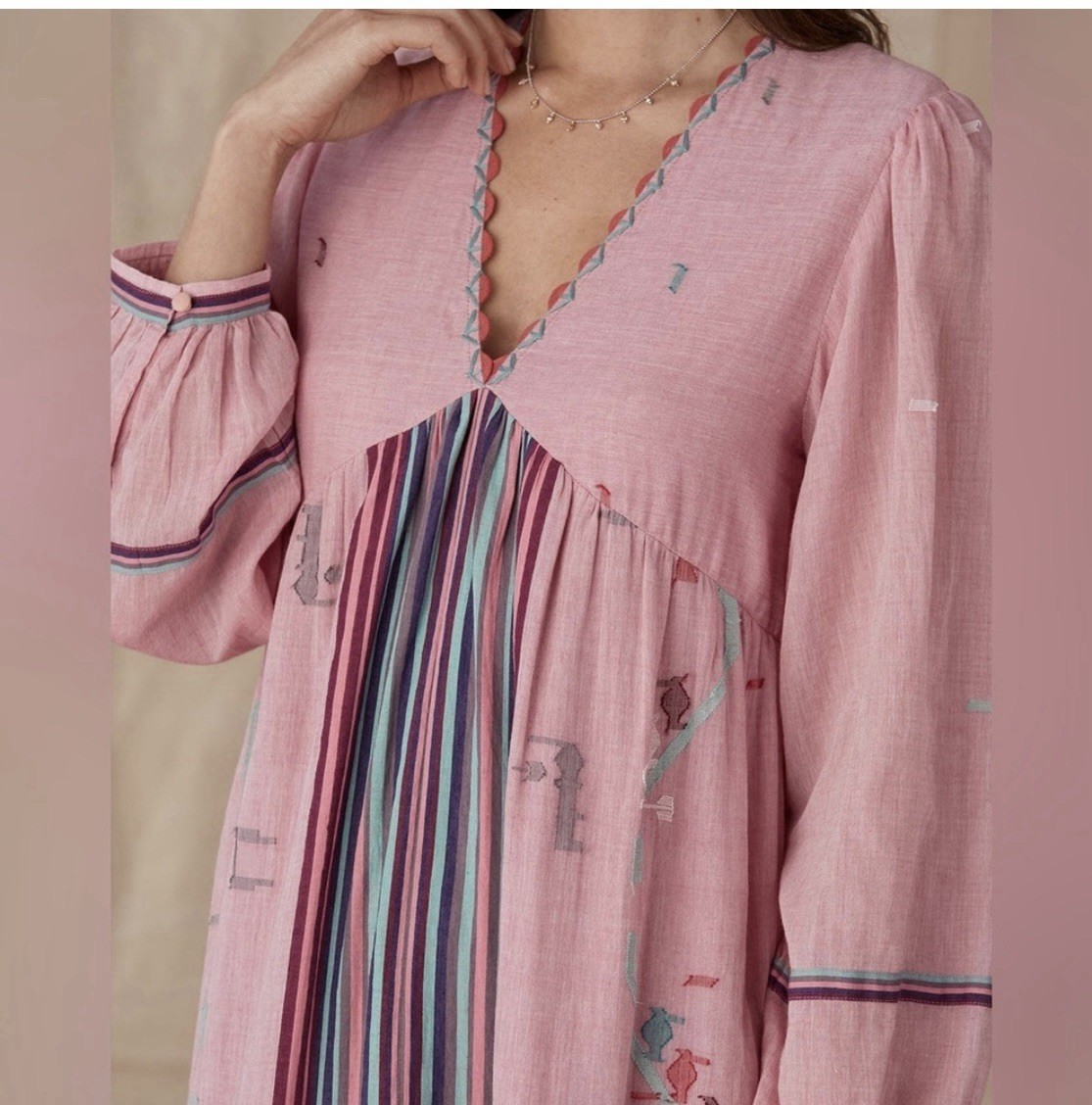 Conditions Apply Hand Woven Pink Aranza Dress SZ S NWT