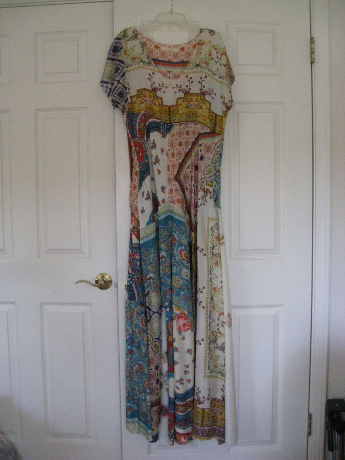 Pre Owned Johnny Was Patchwork Boho Maxi Dress Size M G2U