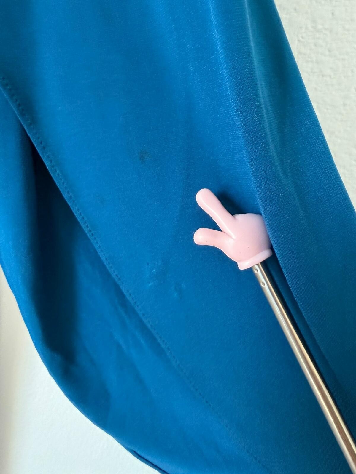 Chico’s Split 3/4 Sleeve Round Neck Teal Blue Stretch Dress Women’s Size 1 (M)