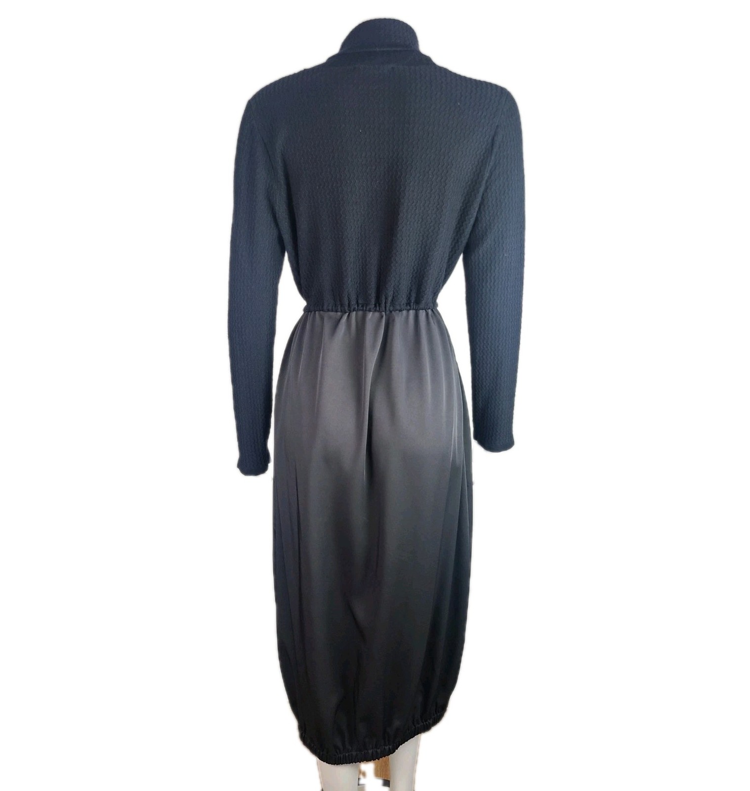 Picadilly Midi Balloon Drawstring Dress Size Small Knit Stretch Pockets