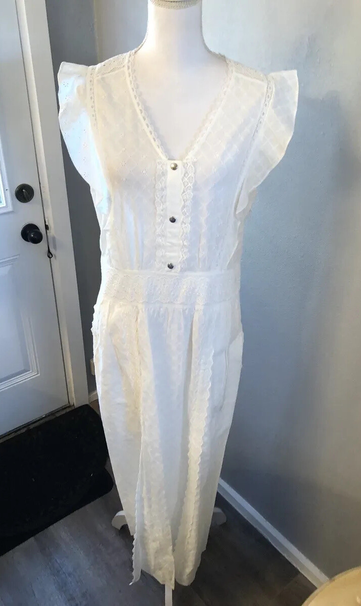 NWT COACH Broderie Anglaise Maxi Lace Dress- Size 10 (retail $695)