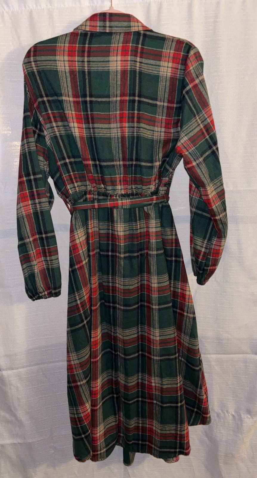 BloomChic Plaid Button Detail Pocket Belted Arc Hem Shirt Dress