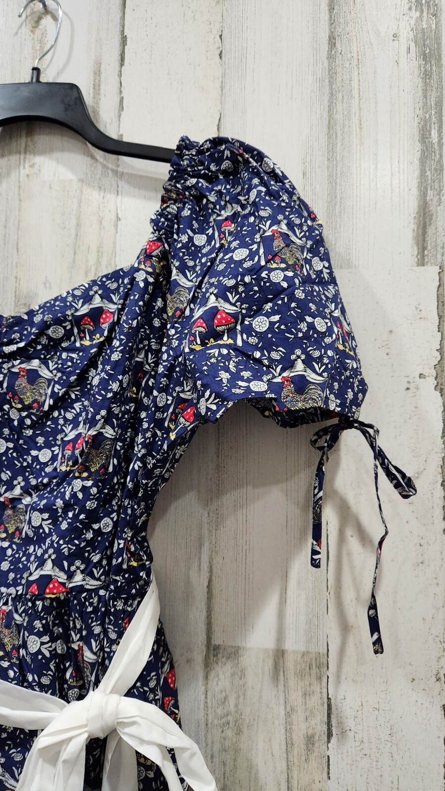 UNIQUE VINTAGE Navy Mushroom Botanica Print Dakota 50’s Flare Dress Size MEDIUM