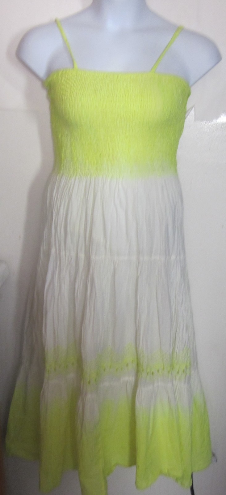 SHORELINE misses size L Large yellow Dress Lightweight Beautiful peasant j55