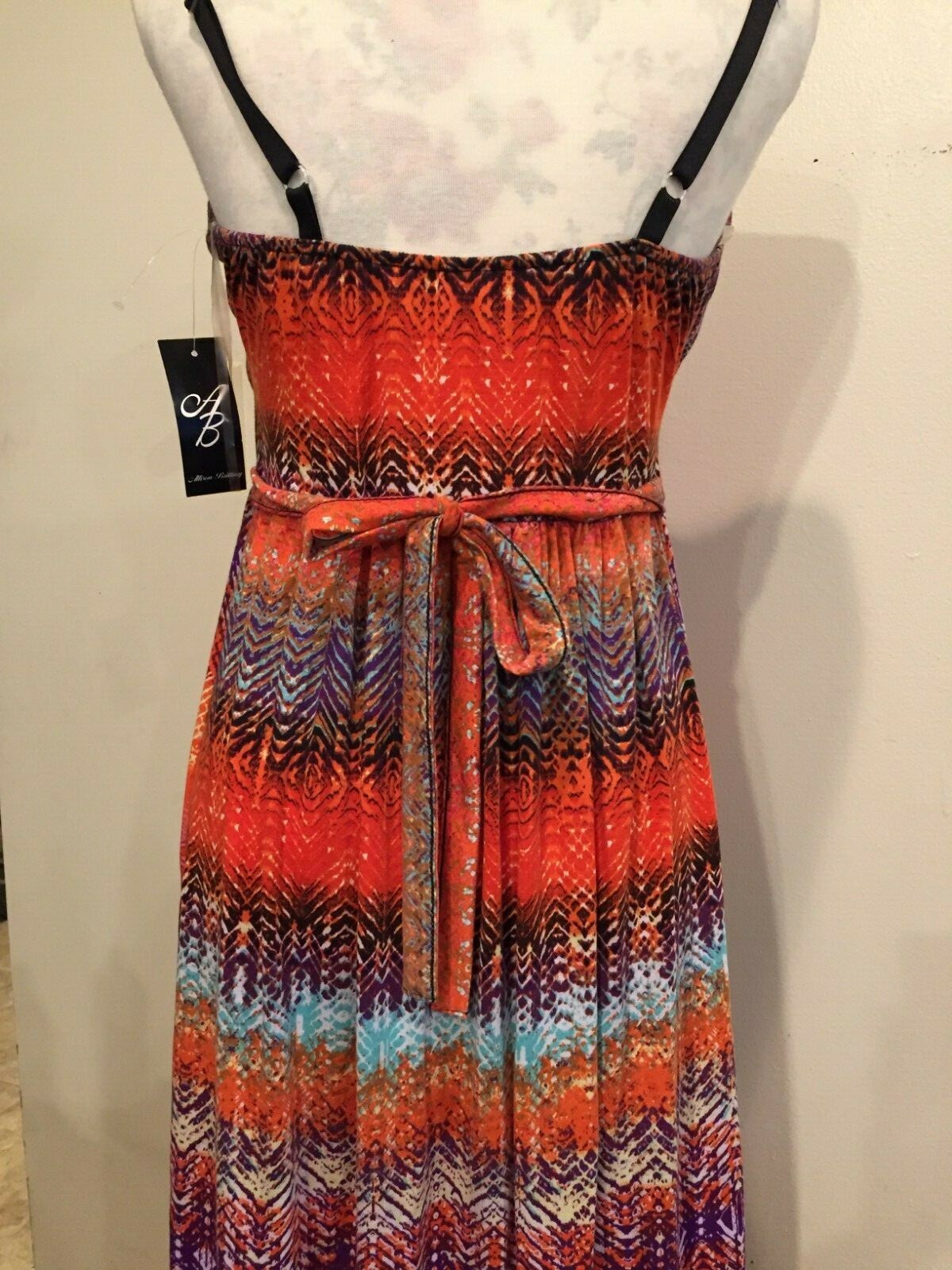 Allison Brittney Maxi dress, Medium, adjustable spagetti straps, stretch, NWT
