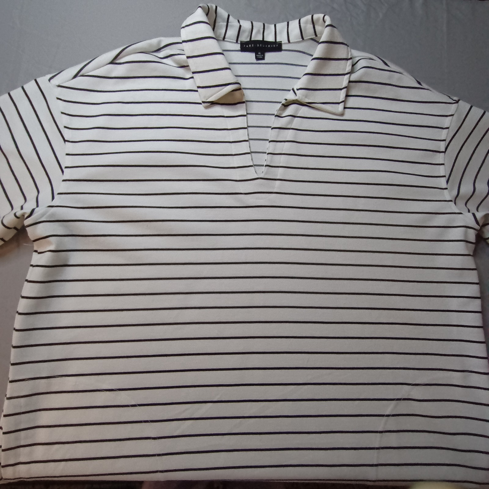 Jane Delancey Shirt Dress Blue White Stripes XL POCKETS Jersey, Comfy,Classic