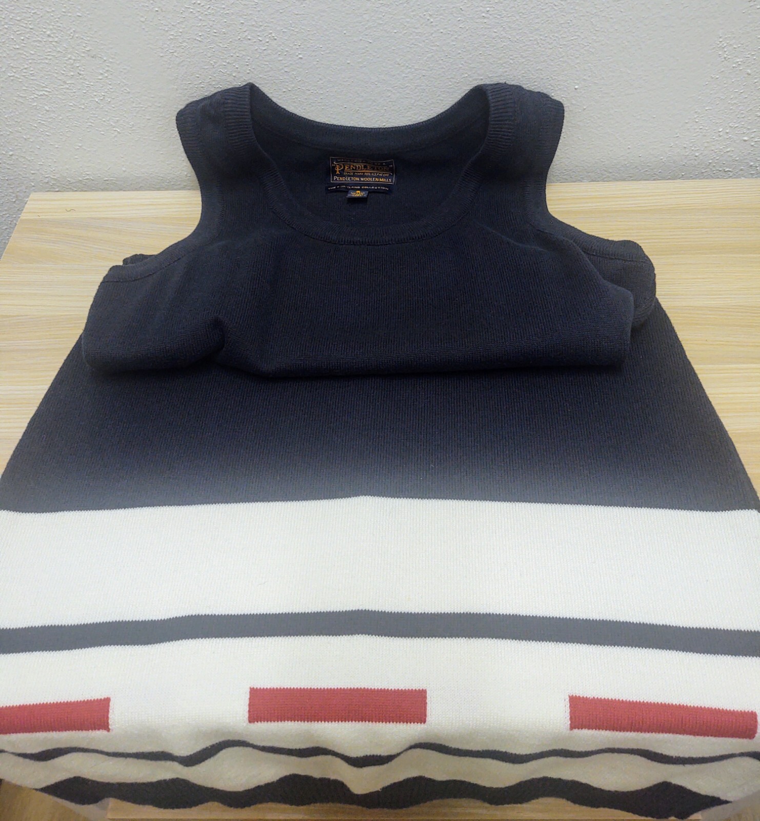 Vtg. Classic Pendleton Coll. Blue & Stripes Outdoor Tank Racer Back Dress Sz S