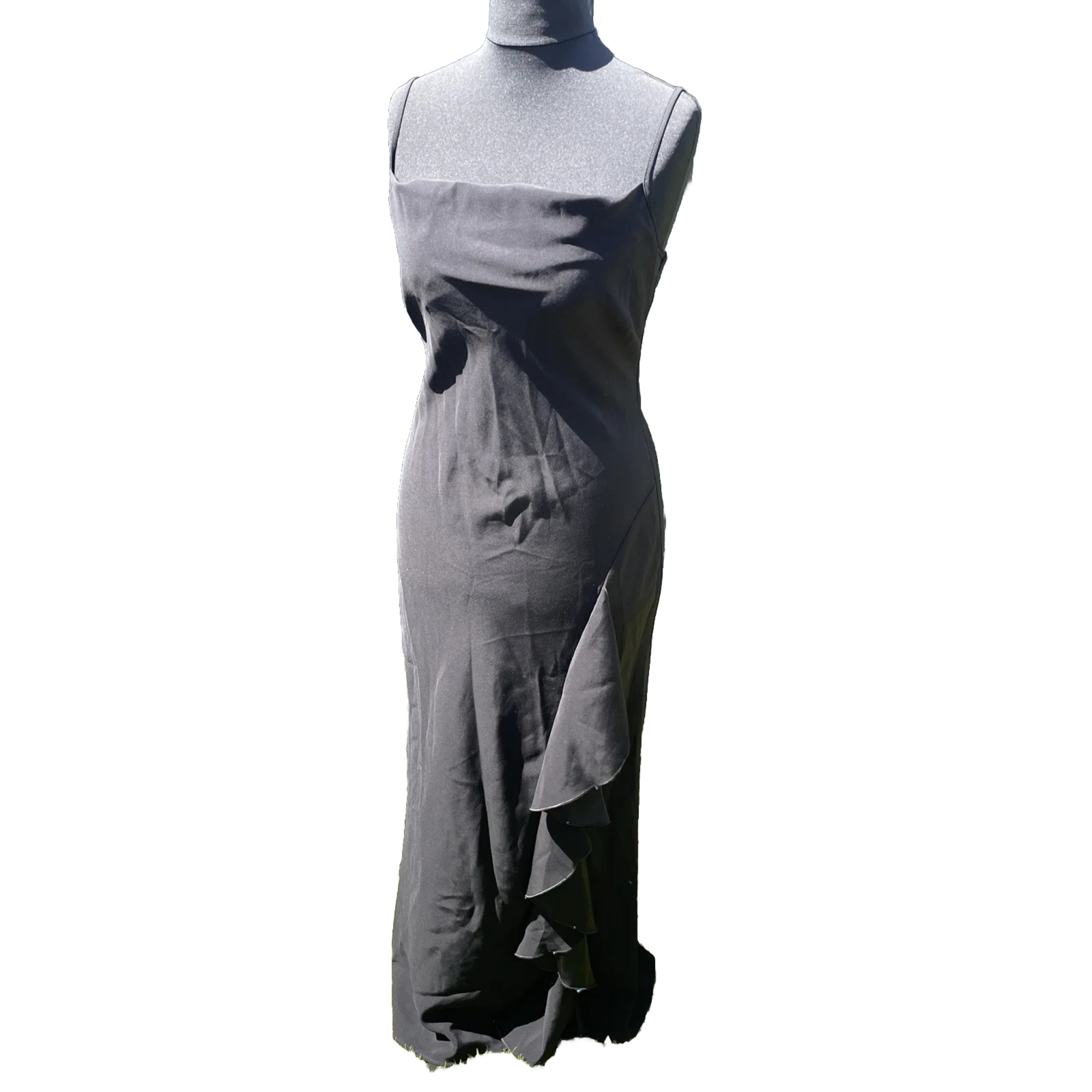 Debut UK 12 Dress Black Evening Cocktail Ballgown Prom Occasion 90’s Y2K slinky