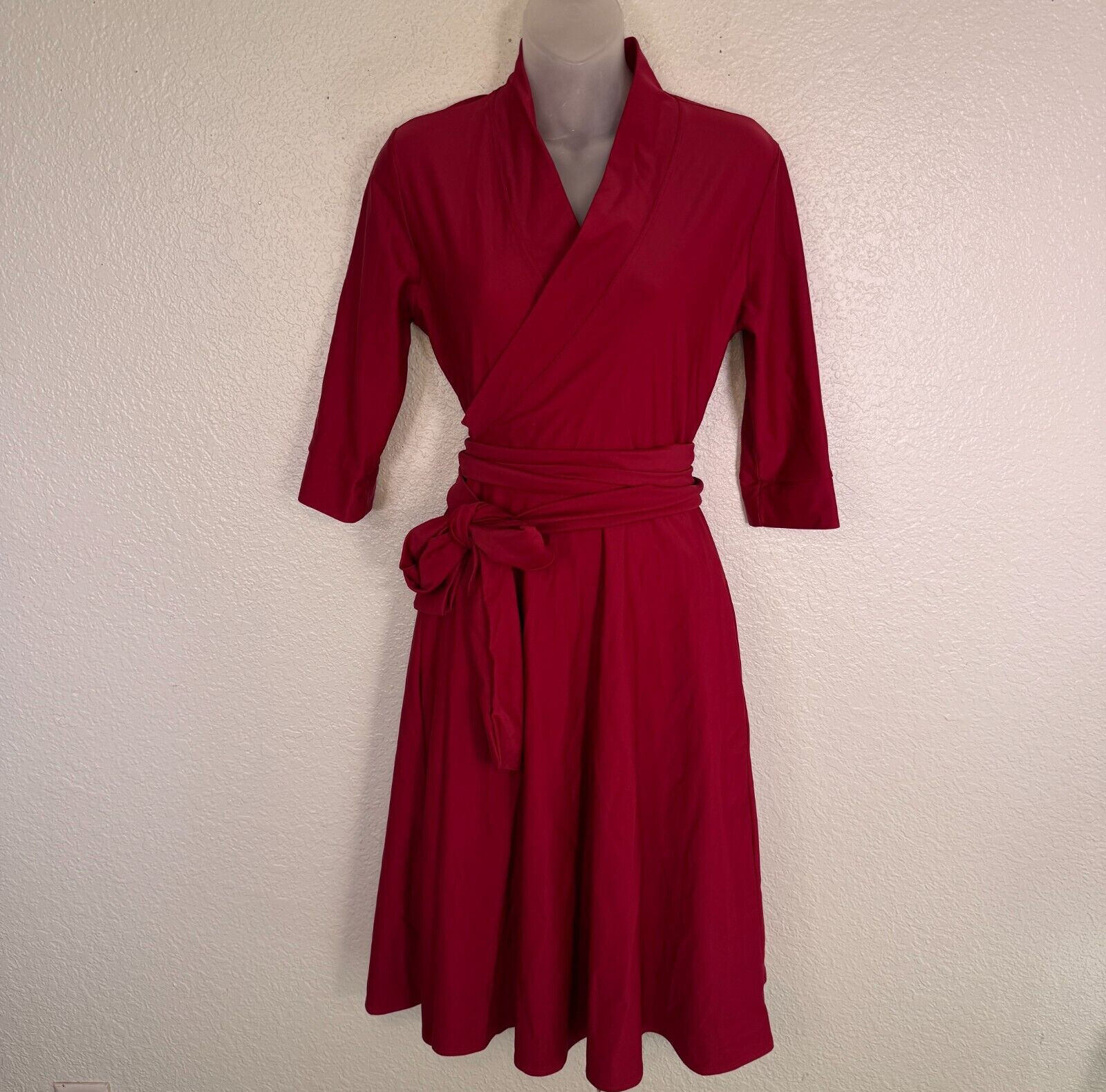 Elhoffer Wrap Dress Womens Medium Essentials Magical Midi Cosplay Costume Red