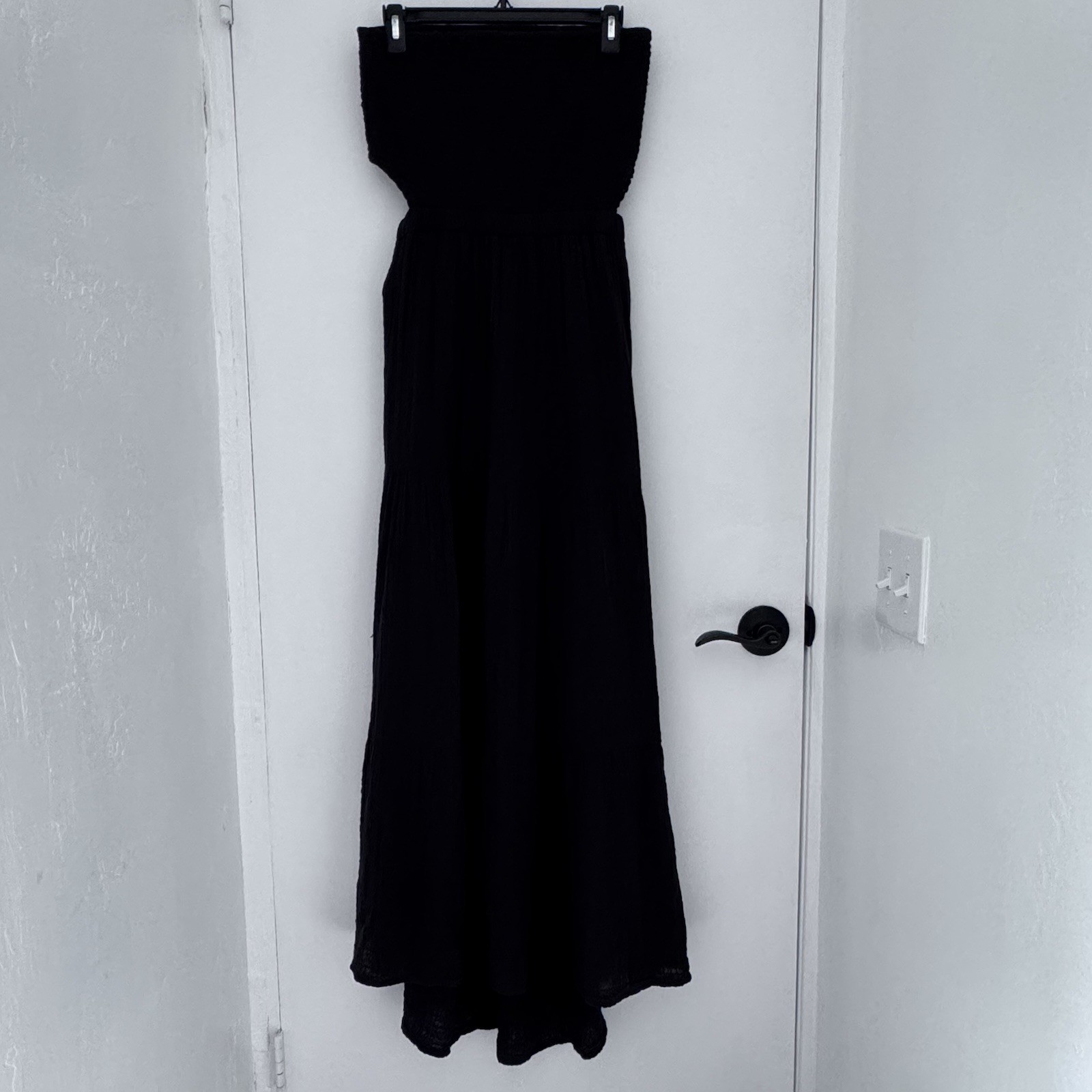 RIP CURL Dress Womens L Black Premium Surf Strapless Beach Errands Gauze Maxi