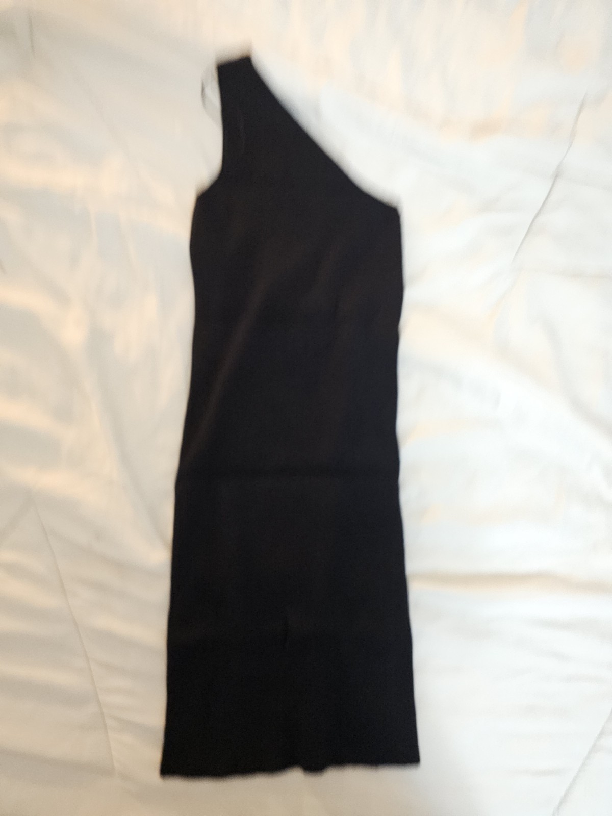 Zara Knit Black Solid One Shoulder Sleeveless Bodycon Midi Dress M