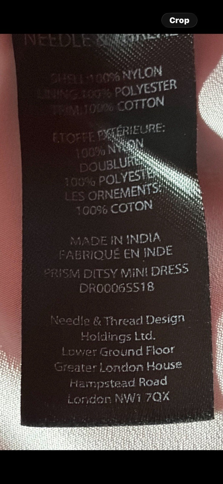 NWT Needle&Thread Prism Ditsy Mini Dress Floral Embroidery Lilac *SEE CONDITION