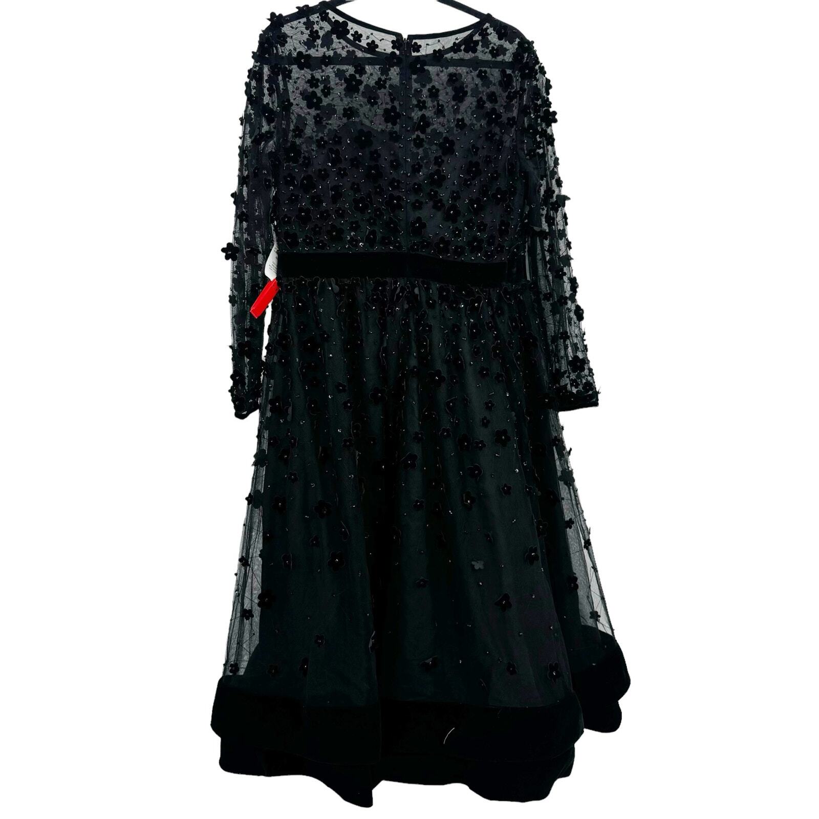 Mac Duggal Evening 67007D Sheer Long Sleeve Modest Prom A-Line Dress Size 14 NWT