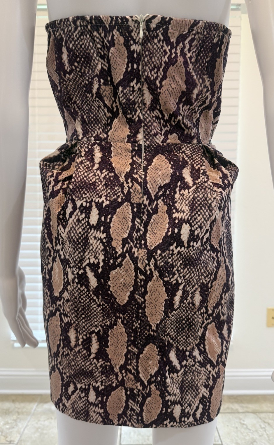 Forever Unique Vintage Bandeau Python Tulip Mini Dress Size12