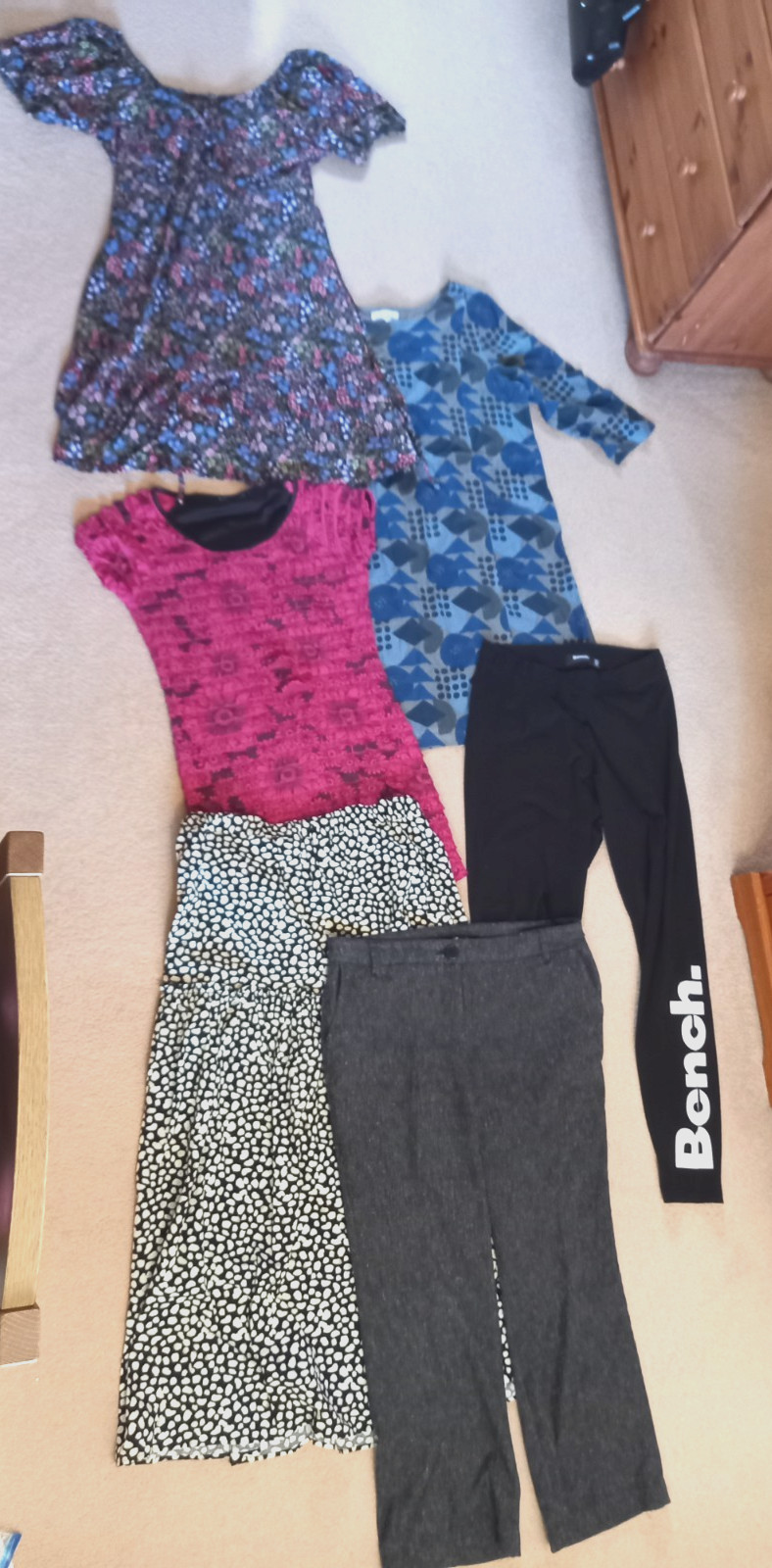 6x Size 14 Items Skirt Top Dress Trouser Pink Black Blue Grey M&Co Seasalt Bench