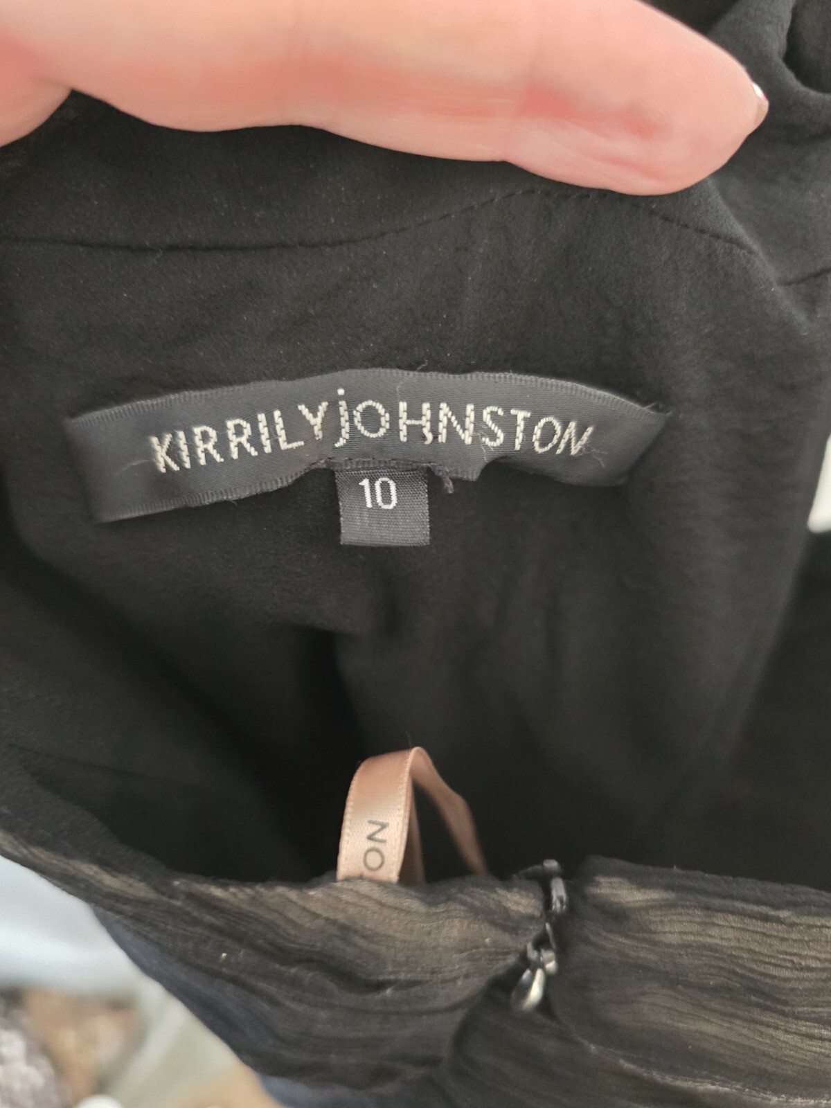 Kirrily Johnston 100% Silk One Shoulder Ruched Black Mini Dress Size 10